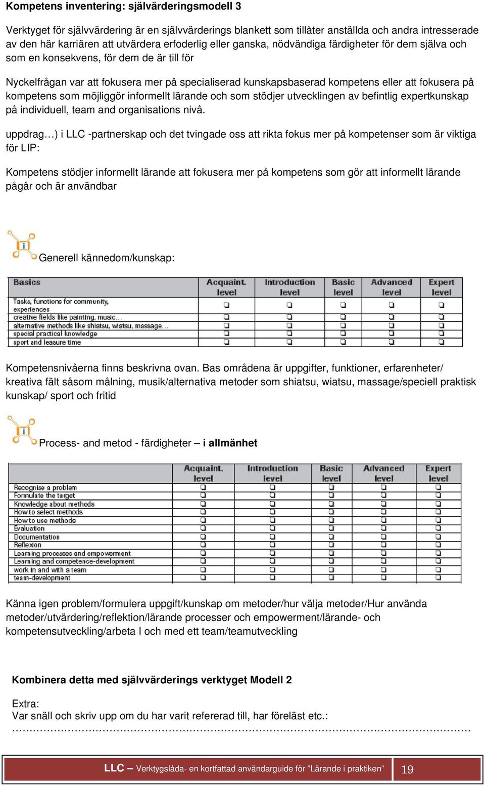 kompetens som möjliggör informellt lärande och som stödjer utvecklingen av befintlig expertkunskap på individuell, team and organisations nivå.