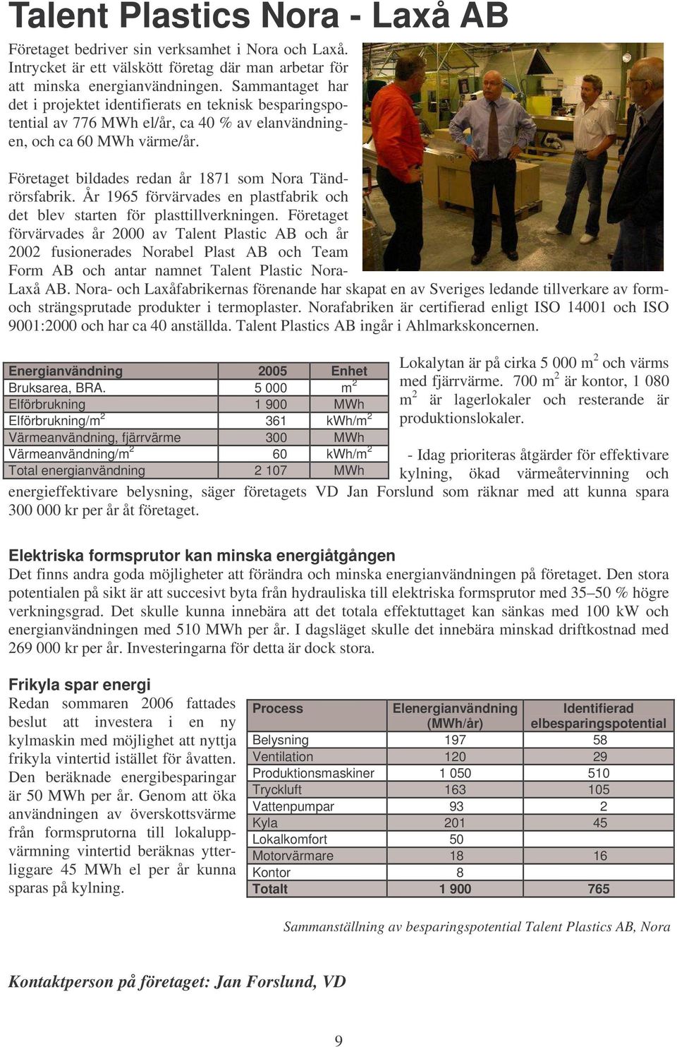 Företaget bildades redan år 1871 som Nora Tändrörsfabrik. År 1965 förvärvades en plastfabrik och det blev starten för plasttillverkningen.