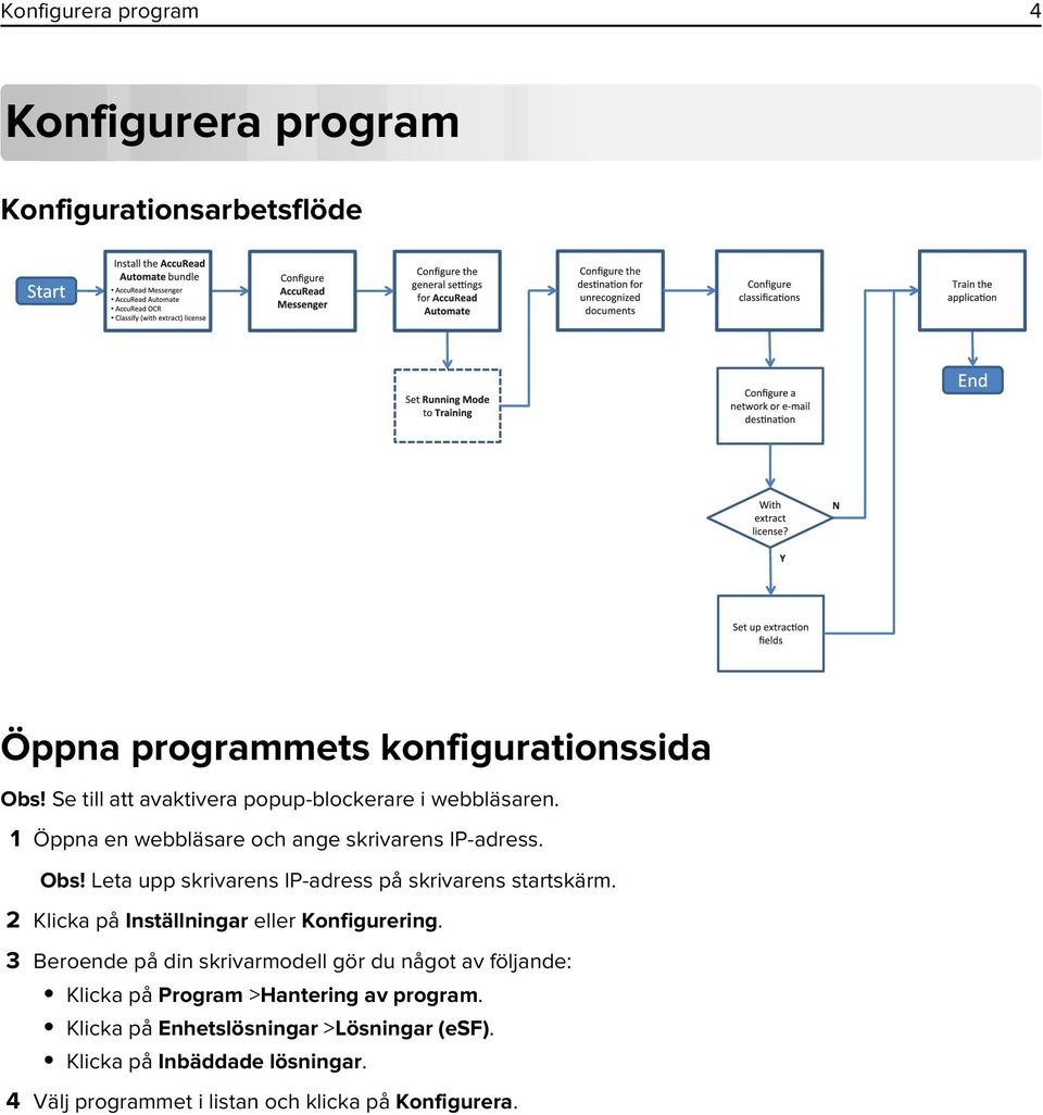 Leta upp skrivarens IP-adress på skrivarens startskärm. 2 Klicka på Inställningar eller Konfigurering.