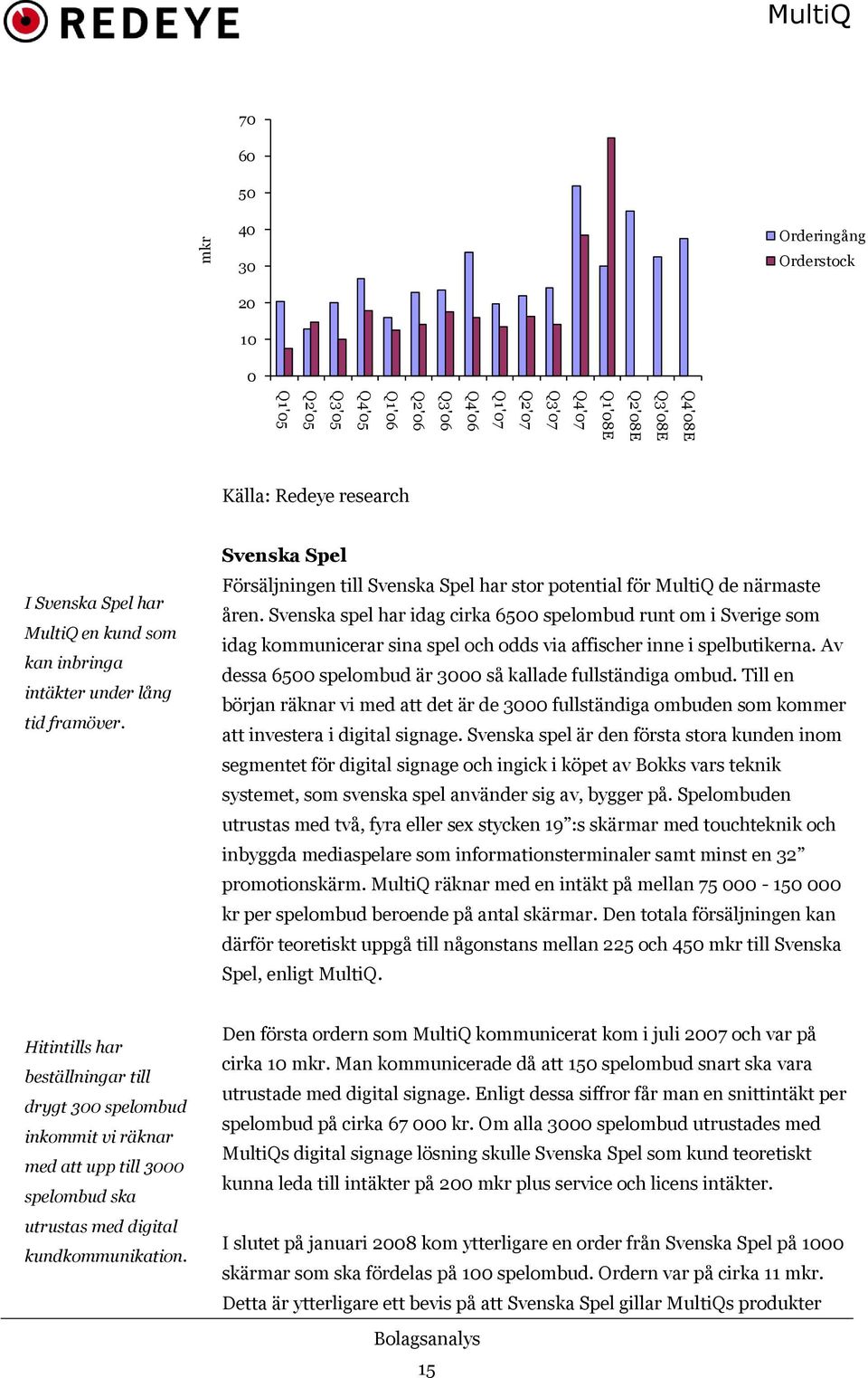 Svenska spel har idag cirka 6500 spelombud runt om i Sverige som idag kommunicerar sina spel och odds via affischer inne i spelbutikerna. Av dessa 6500 spelombud är 3000 så kallade fullständiga ombud.