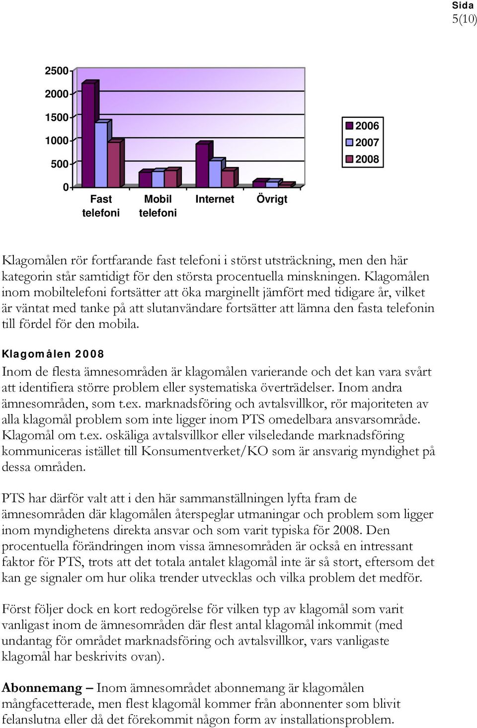 Klagomålen inom mobiltelefoni fortsätter att öka marginellt jämfört med tidigare år, vilket är väntat med tanke på att slutanvändare fortsätter att lämna den fasta telefonin till fördel för den