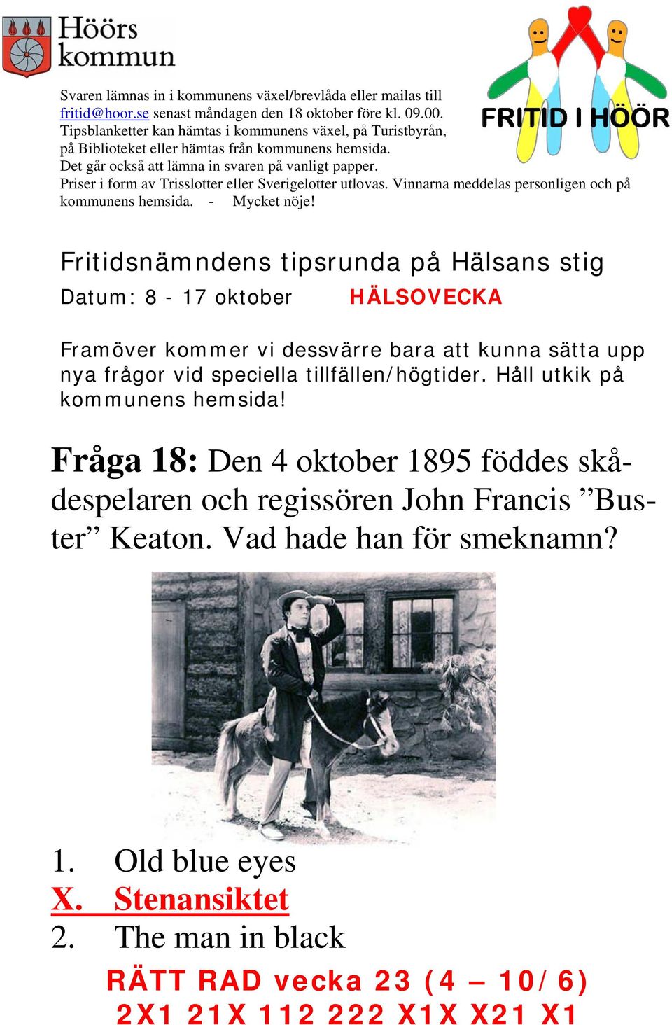 Buster Keaton. Vad hade han för smeknamn?