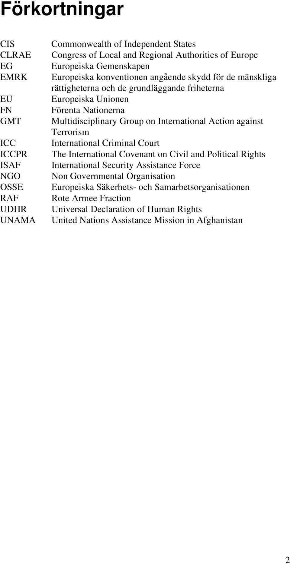 Multidisciplinary Group on International Action against Terrorism International Criminal Court The International Covenant on Civil and Political Rights International Security
