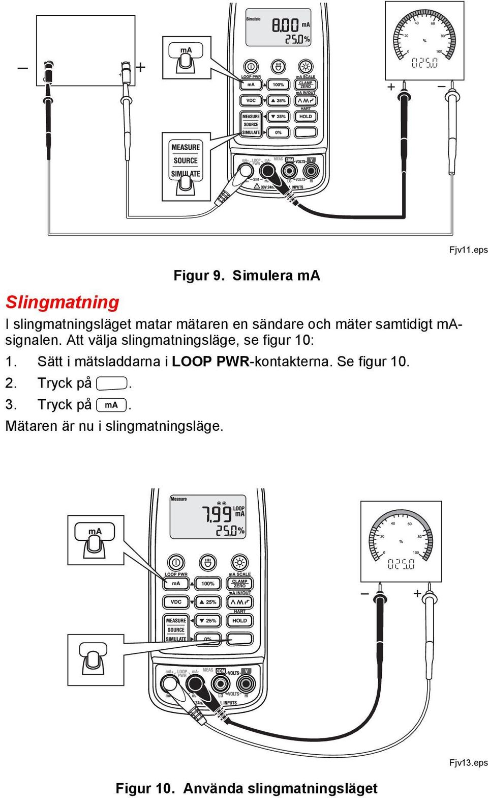 samtidigt masignalen. Att välja slingmatningsläge, se figur 10: 1.