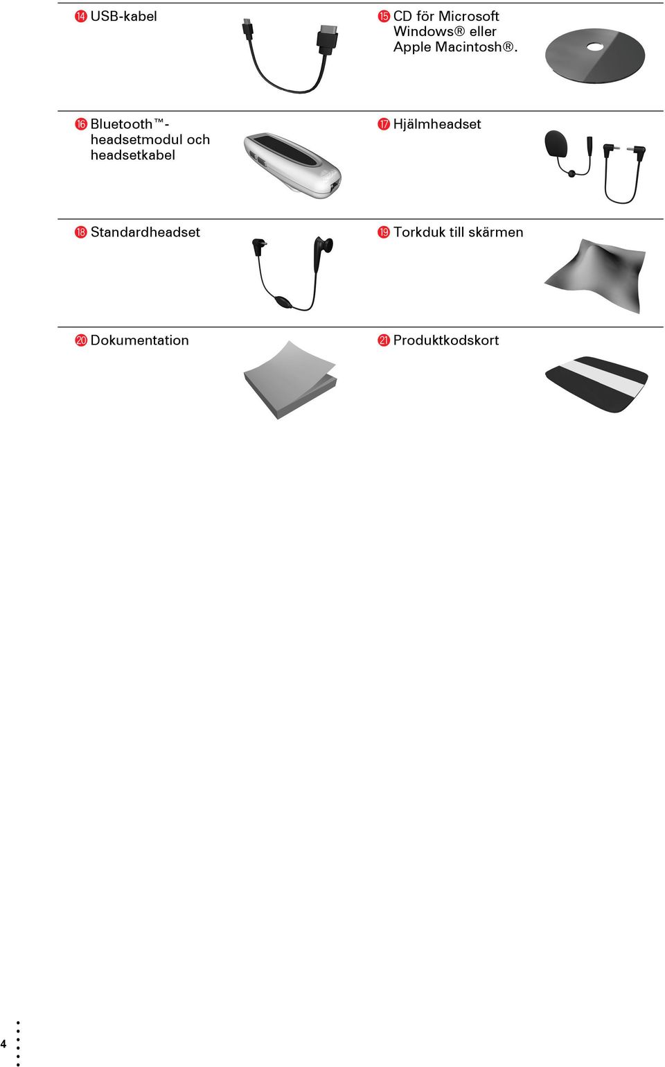 p Bluetooth headsetmodul och headsetkabel q