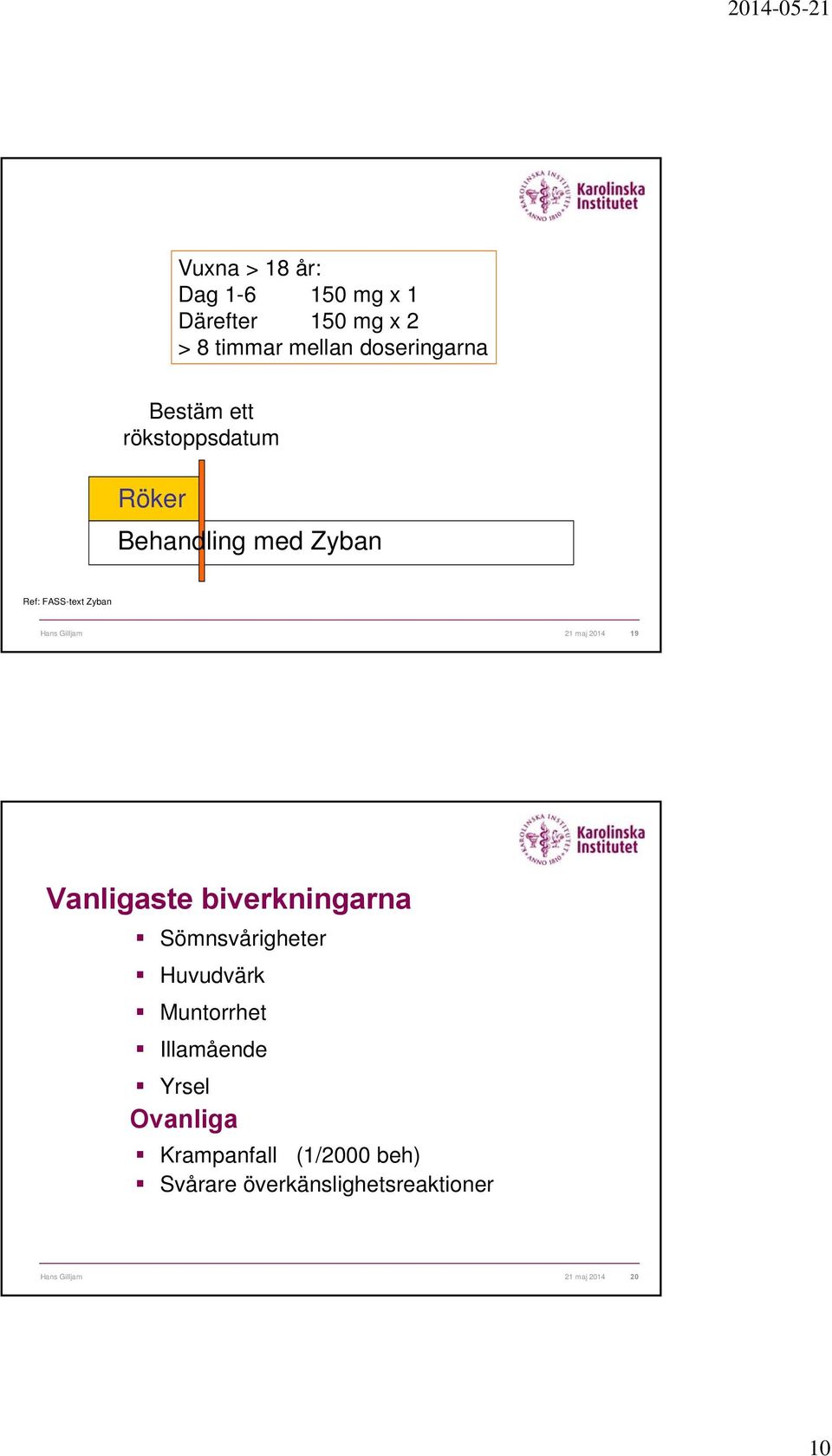 2014 19 Vanligaste biverkningarna Sömnsvårigheter Huvudvärk Muntorrhet Illamående Yrsel