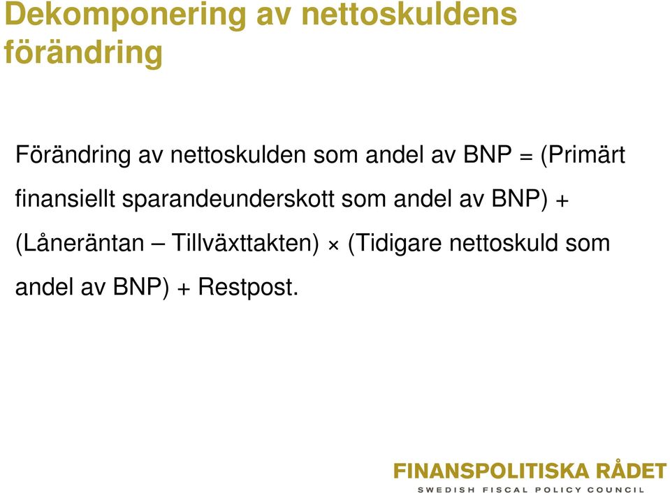 sparandeunderskott som andel av BNP) + (Låneräntan