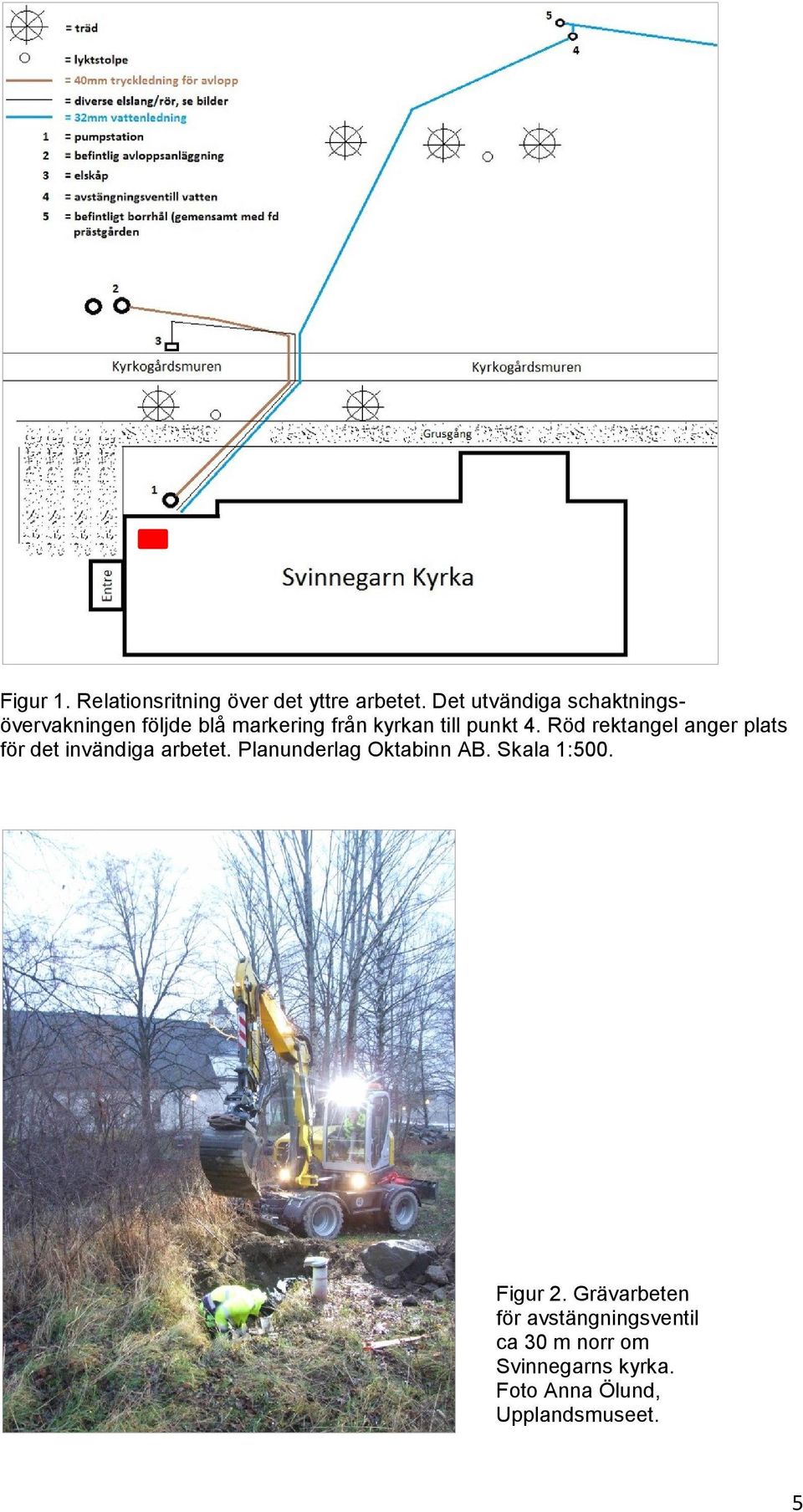 Röd rektangel anger plats för det invändiga arbetet. Planunderlag Oktabinn AB.