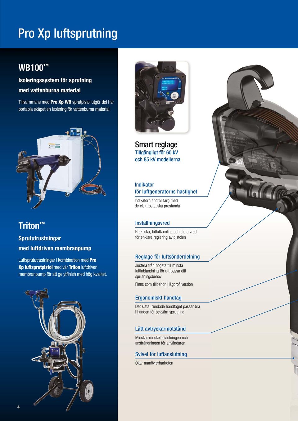 membranpump Luftsprututrustningar i kombination med Pro Xp luftsprutpistol med vår Triton luftdriven membranpump för att ge ytfinish med hög kvalitet.