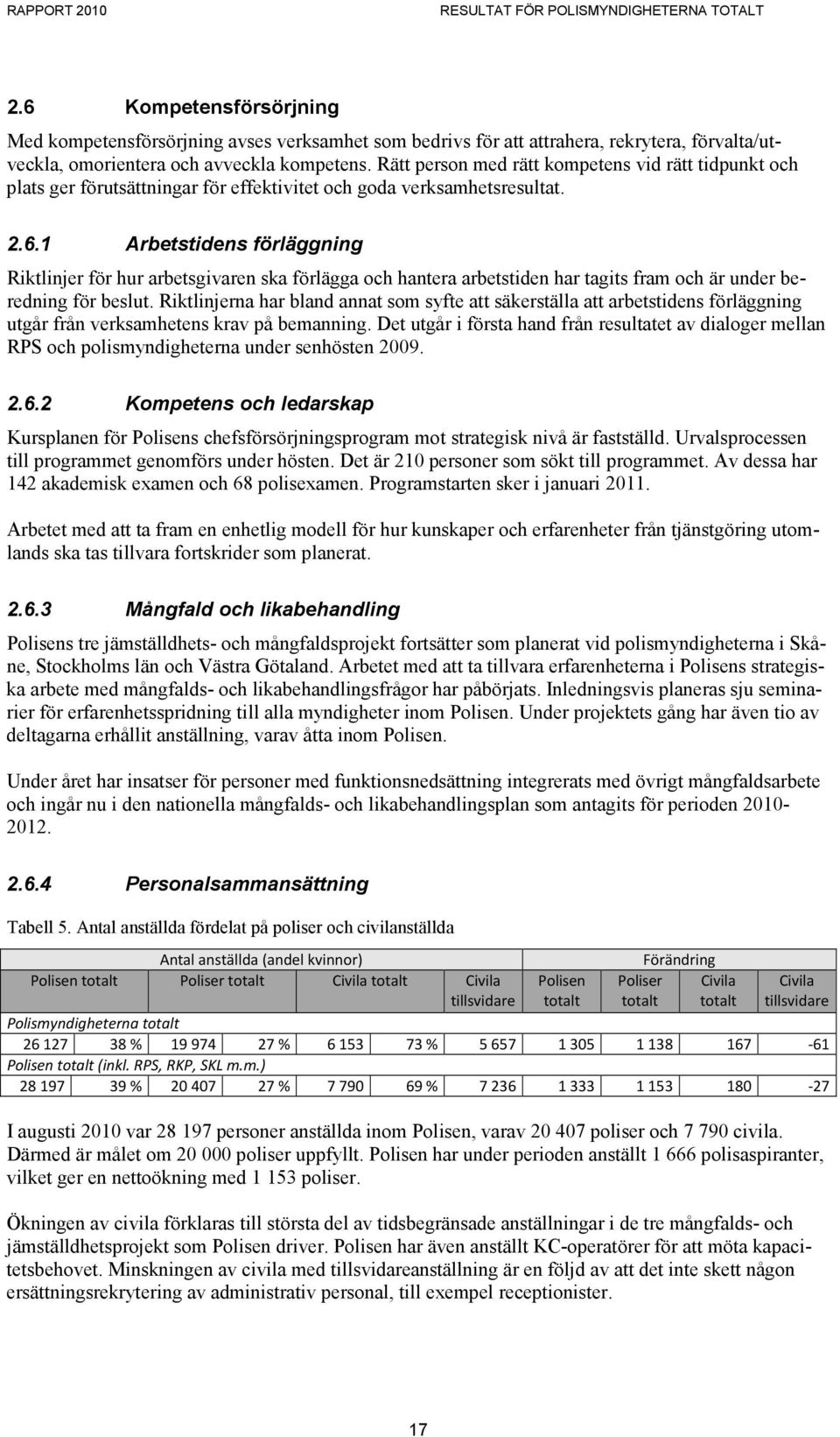 Rätt person med rätt kompetens vid rätt tidpunkt och plats ger förutsättningar för effektivitet och goda verksamhetsresultat. 2.6.