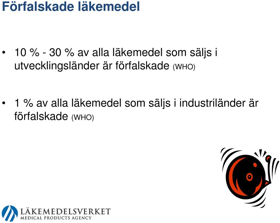 förfalskade (WHO) 1 % av alla läkemedel som