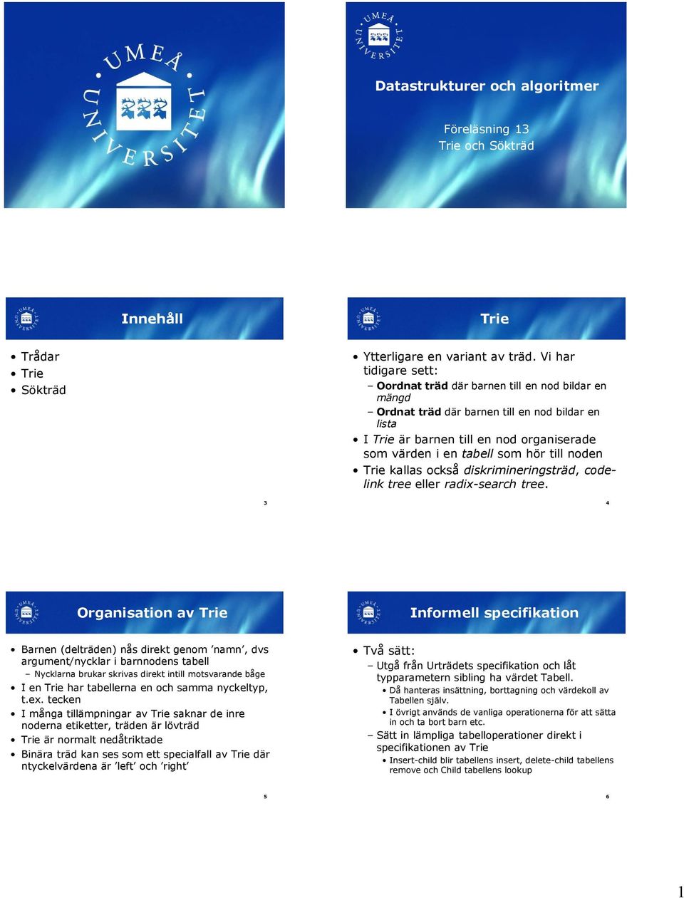 till noden rie kallas också diskrimineringsträd, codelink tree eller radix-search tree.