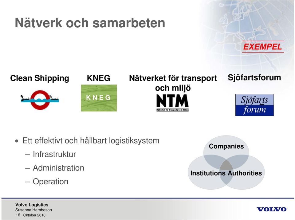 effektivt och hållbart logistiksystem Infrastruktur