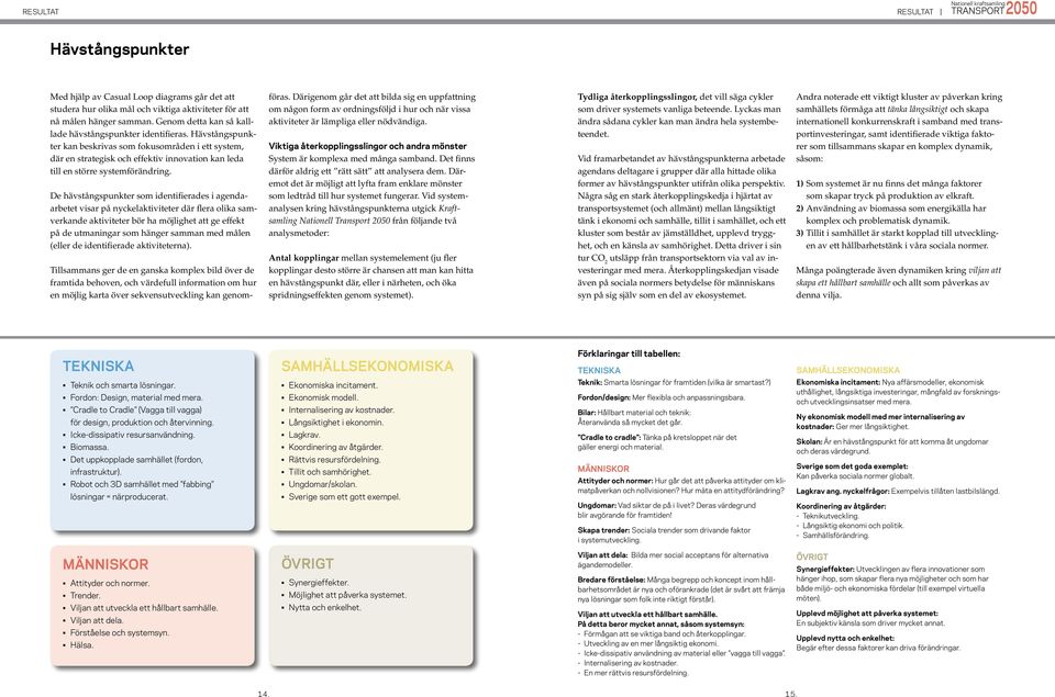 Hävstångspunkter kan beskrivas som fokusområden i ett system, där en strategisk och effektiv innovation kan leda till en större systemförändring.