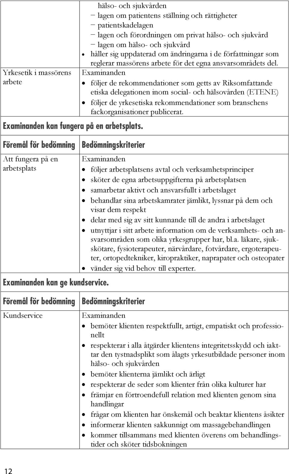 om hälso- och sjukvård håller sig uppdaterad om ändringarna i de författningar som reglerar massörens arbete för det egna ansvarsområdets del.