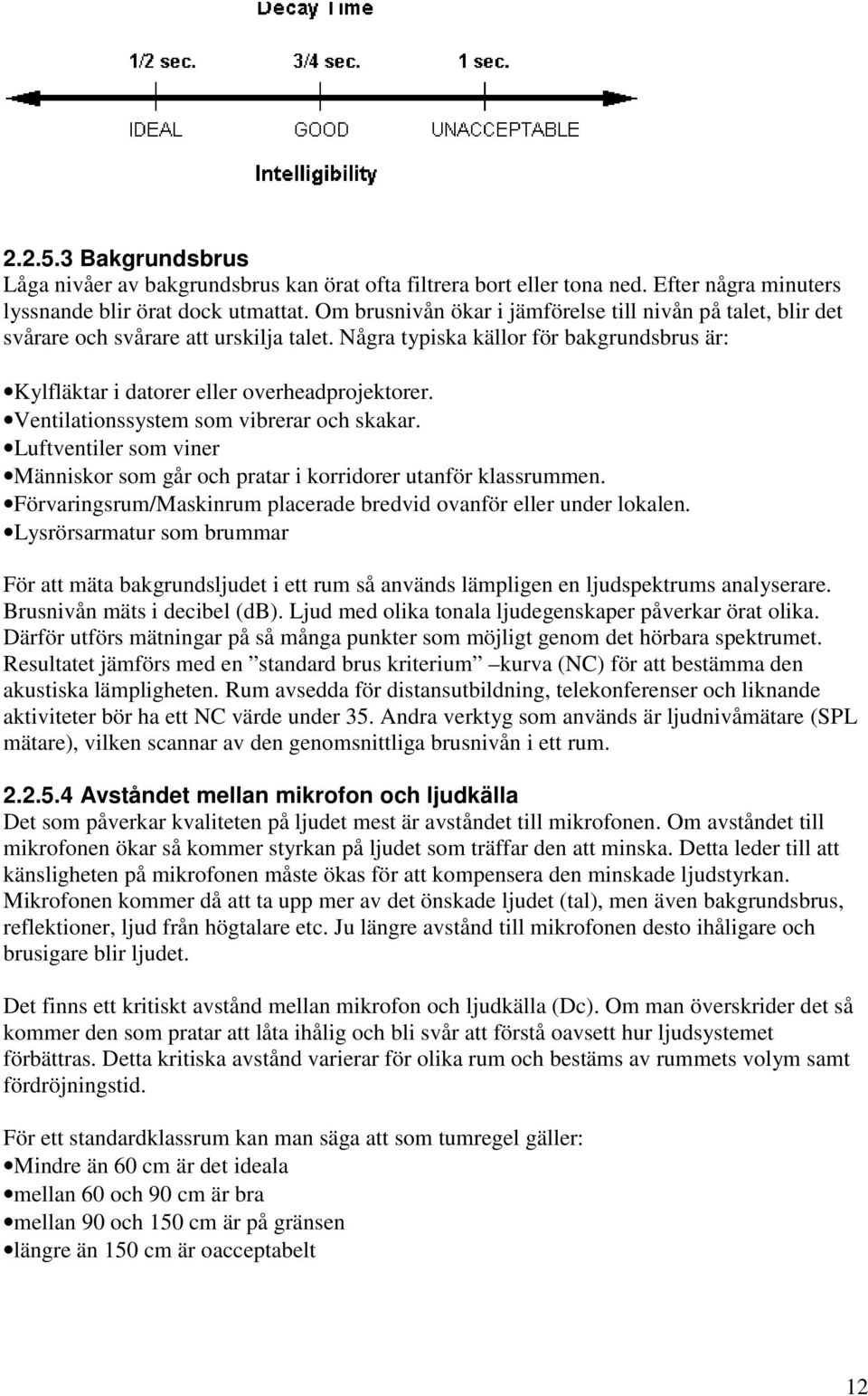 Ventilationssystem som vibrerar och skakar. Luftventiler som viner Människor som går och pratar i korridorer utanför klassrummen. Förvaringsrum/Maskinrum placerade bredvid ovanför eller under lokalen.