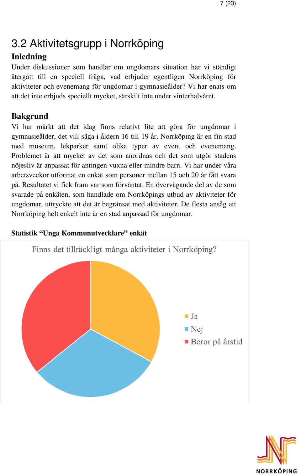 evenemang för ungdomar i gymnasieålder? Vi har enats om att det inte erbjuds speciellt mycket, särskilt inte under vinterhalvåret.