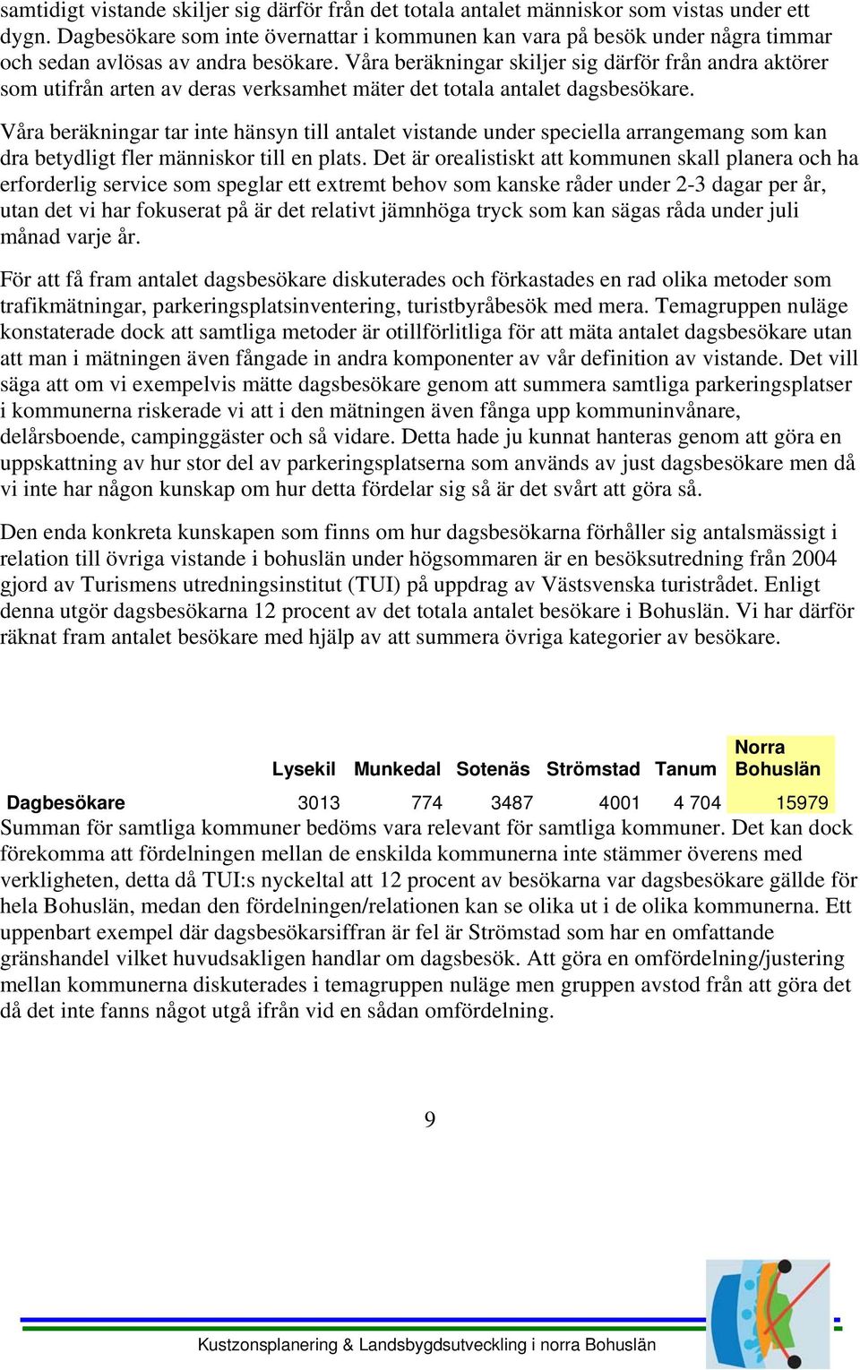 Våra beräkningar skiljer sig därför från andra aktörer som utifrån arten av deras verksamhet mäter det totala antalet dagsbesökare.