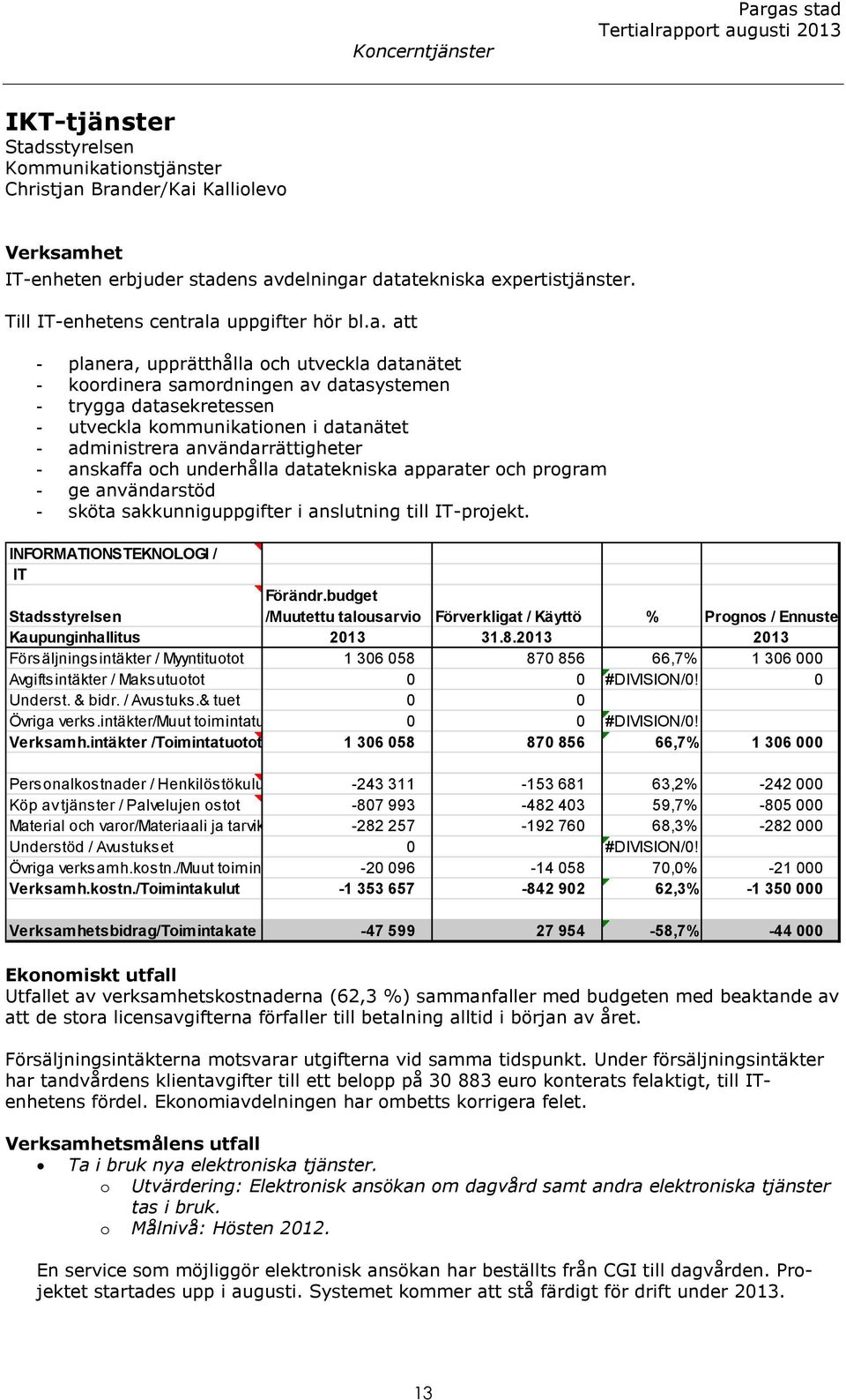 a uppgifter hör bl.a. att - planera, upprätthålla och utveckla datanätet - koordinera samordningen av datasystemen - trygga datasekretessen - utveckla kommunikationen i datanätet - administrera