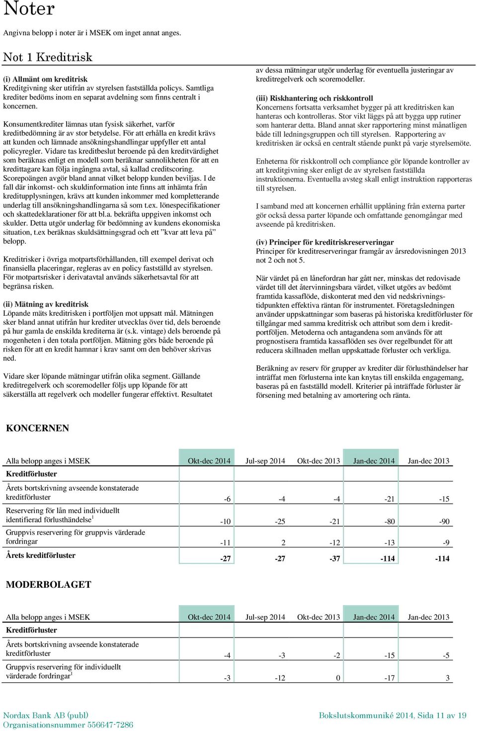 För att erhålla en kredit krävs att kunden och lämnade ansökningshandlingar uppfyller ett antal policyregler.