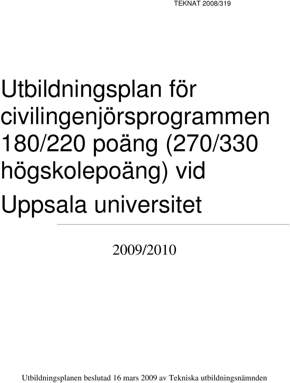 Uppsala universitet 2009/2010