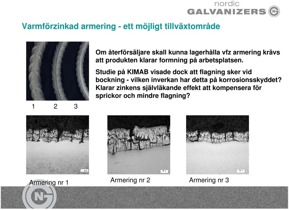 1 2 3 Studie på KIMAB visade dock att flagning sker vid bockning - vilken inverkan har detta på