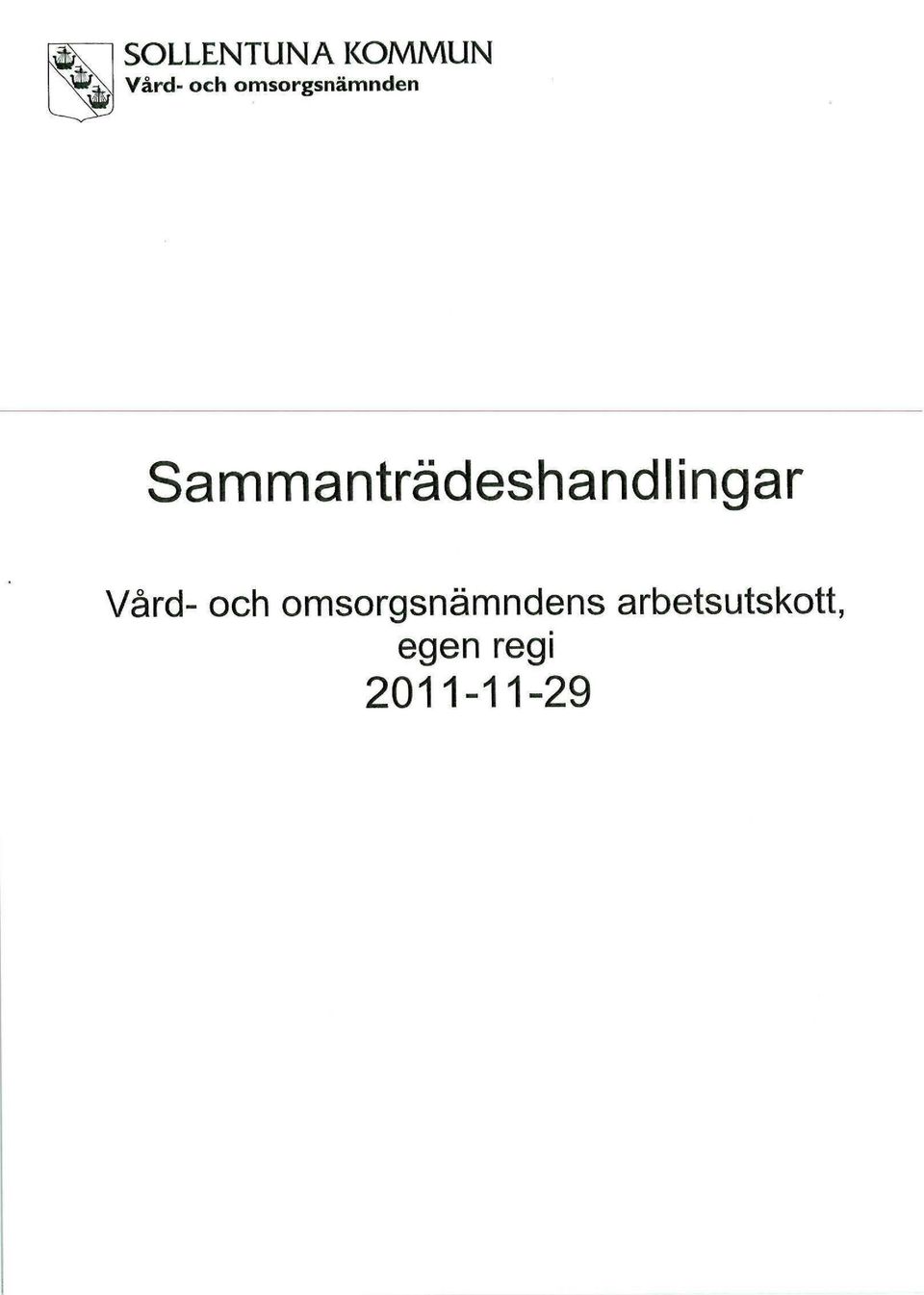 Sammanträdeshandlingar Vård-