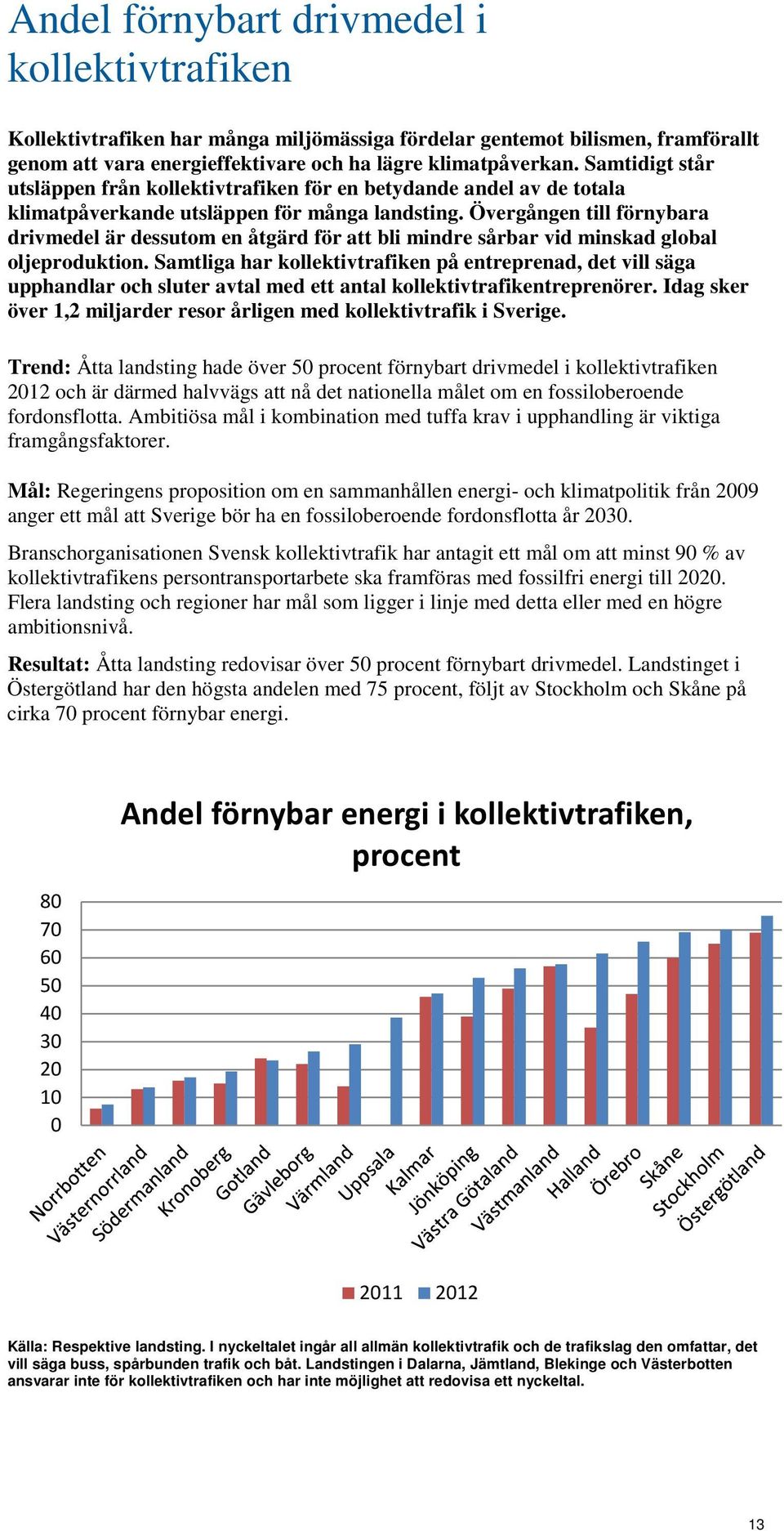 Övergången till förnybara drivmedel är dessutom en åtgärd för att bli mindre sårbar vid minskad global oljeproduktion.