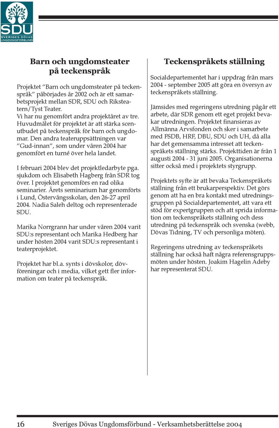 Den andra teateruppsättningen var Gud-innan, som under våren 2004 har genomfört en turné över hela landet. I februari 2004 blev det projektledarbyte pga.