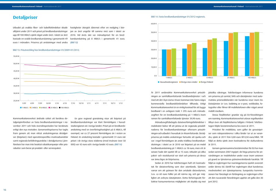 I slutet av året kostade en snabb bredbandsanslutning i genomsnitt 49 euro i månaden.
