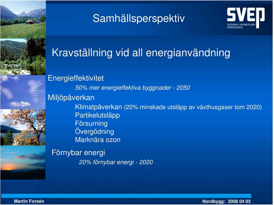 utsläpp av växthusgaser tom 2020) Partikelutsläpp Försurning Övergödning Marknära