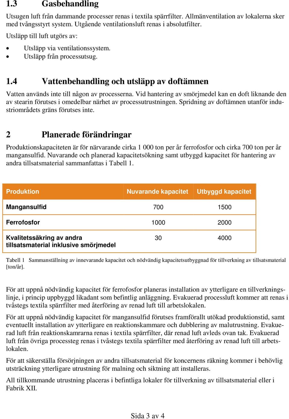 Vid hantering av smörjmedel kan en doft liknande den av stearin förutses i omedelbar närhet av processutrustningen. Spridning av doftämnen utanför industriområdets gräns förutses inte.