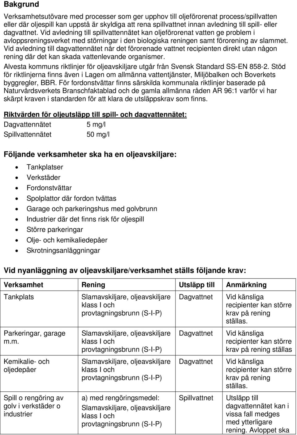 Vid avledning till dagvattennätet når det förorenade vattnet recipienten direkt utan någon rening där det kan skada vattenlevande organismer.