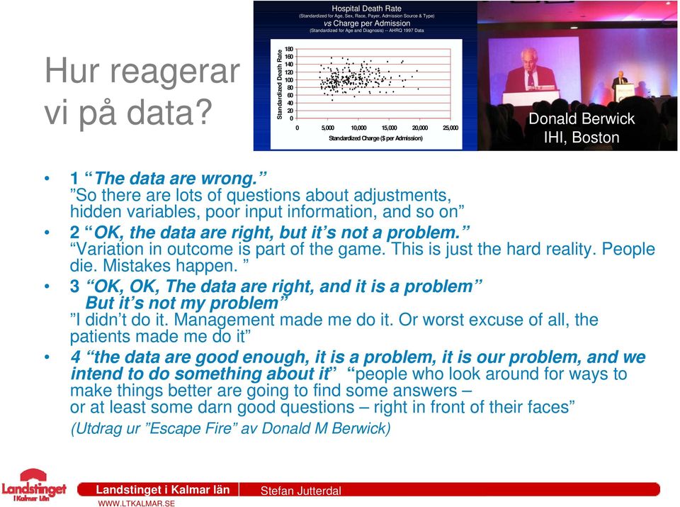 So there are lots of questions about adjustments, hidden variables, poor input information, and so on 2 OK, the data are right, but it s not a problem. Variation in outcome is part of the game.