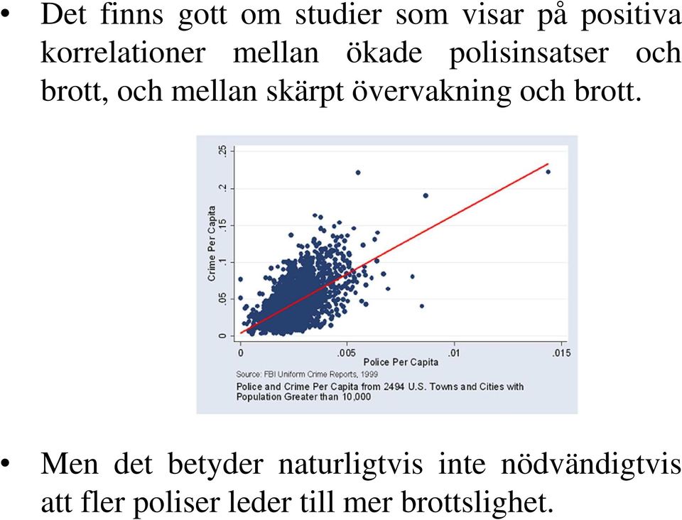 mellan skärpt övervakning och brott.