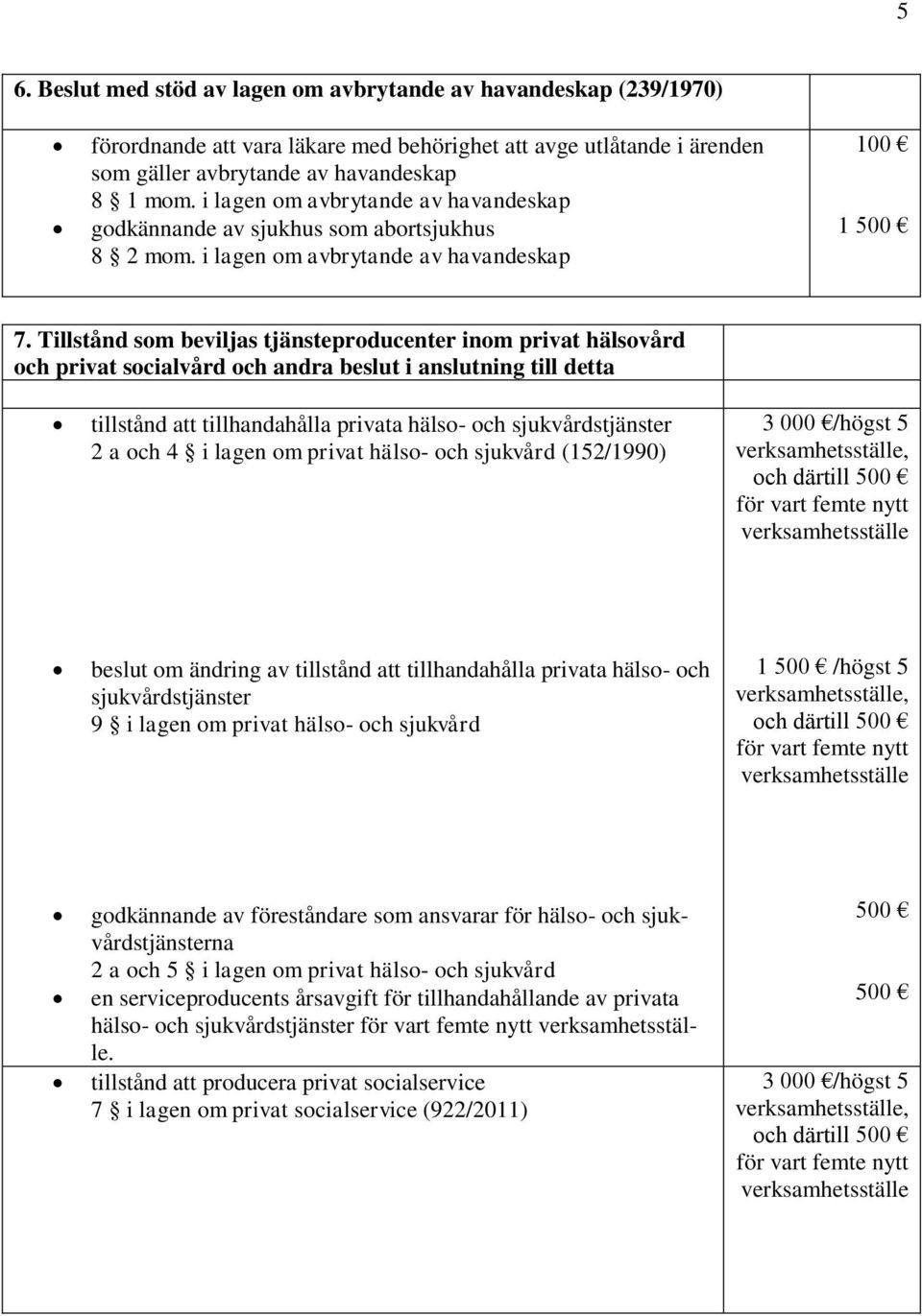 Tillstånd som beviljas tjänsteproducenter inom privat hälsovård och privat socialvård och andra beslut i anslutning till detta tillstånd att tillhandahålla privata hälso- och sjukvårdstjänster 2 a