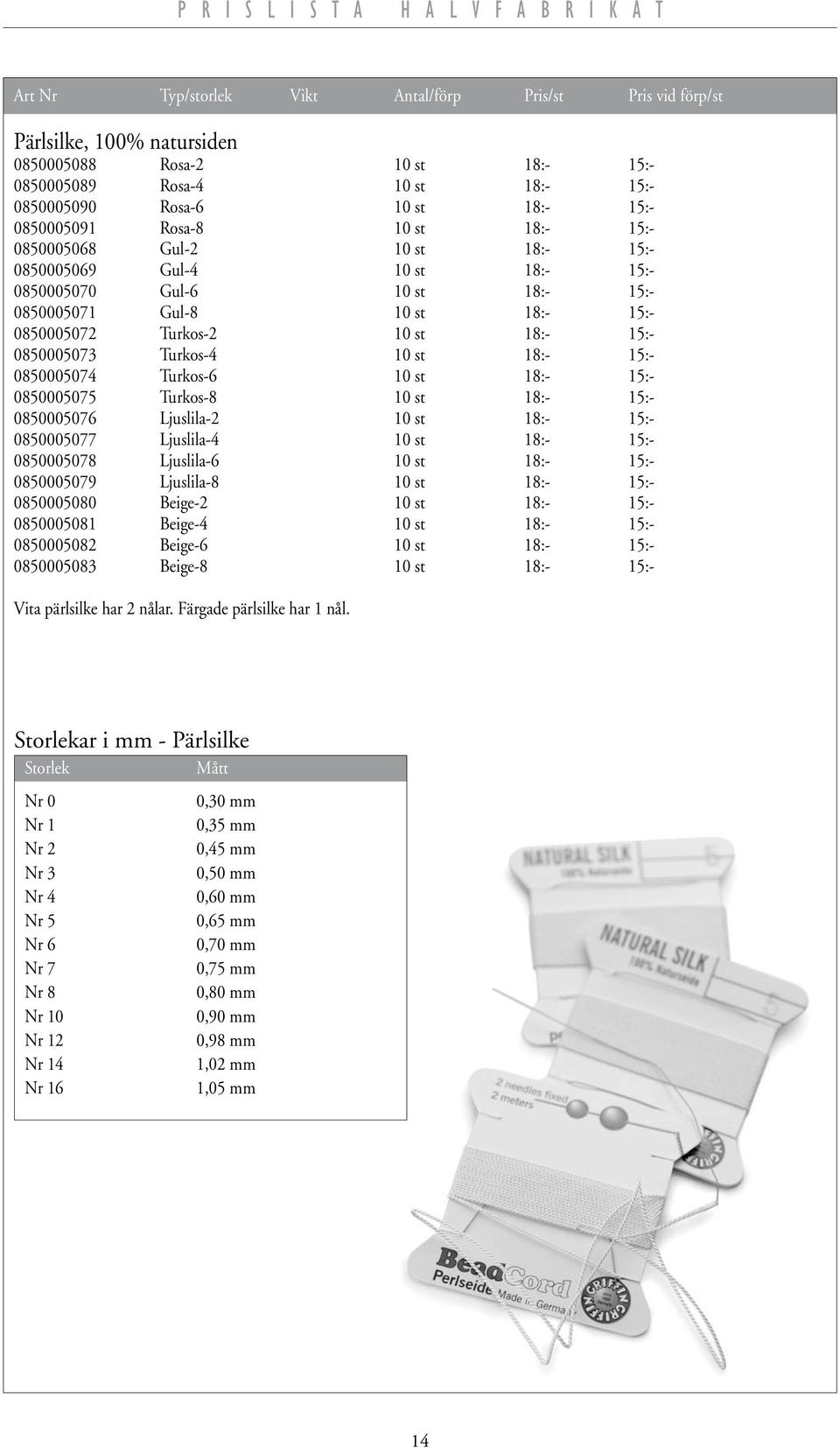 0850005073 Turkos-4 10 st 18:- 15:- 0850005074 Turkos-6 10 st 18:- 15:- 0850005075 Turkos-8 10 st 18:- 15:- 0850005076 Ljuslila-2 10 st 18:- 15:- 0850005077 Ljuslila-4 10 st 18:- 15:- 0850005078