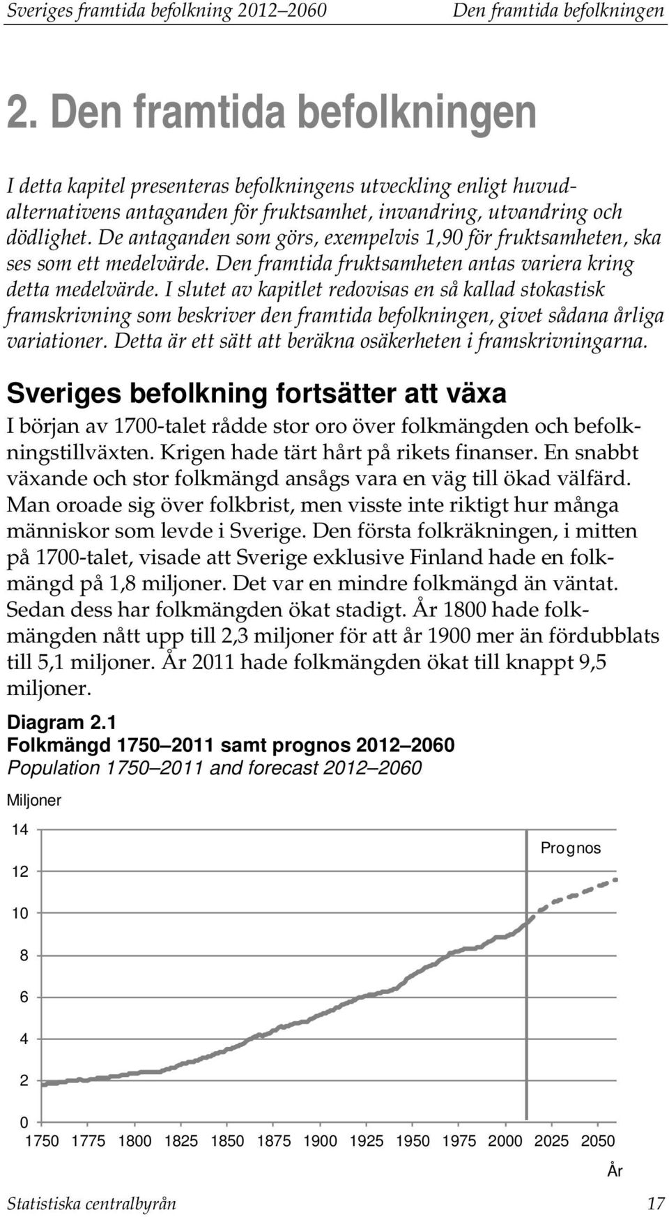 De antaganden som görs, exempelvis 1,90 för fruktsamheten, ska ses som ett medelvärde. Den framtida fruktsamheten antas variera kring detta medelvärde.