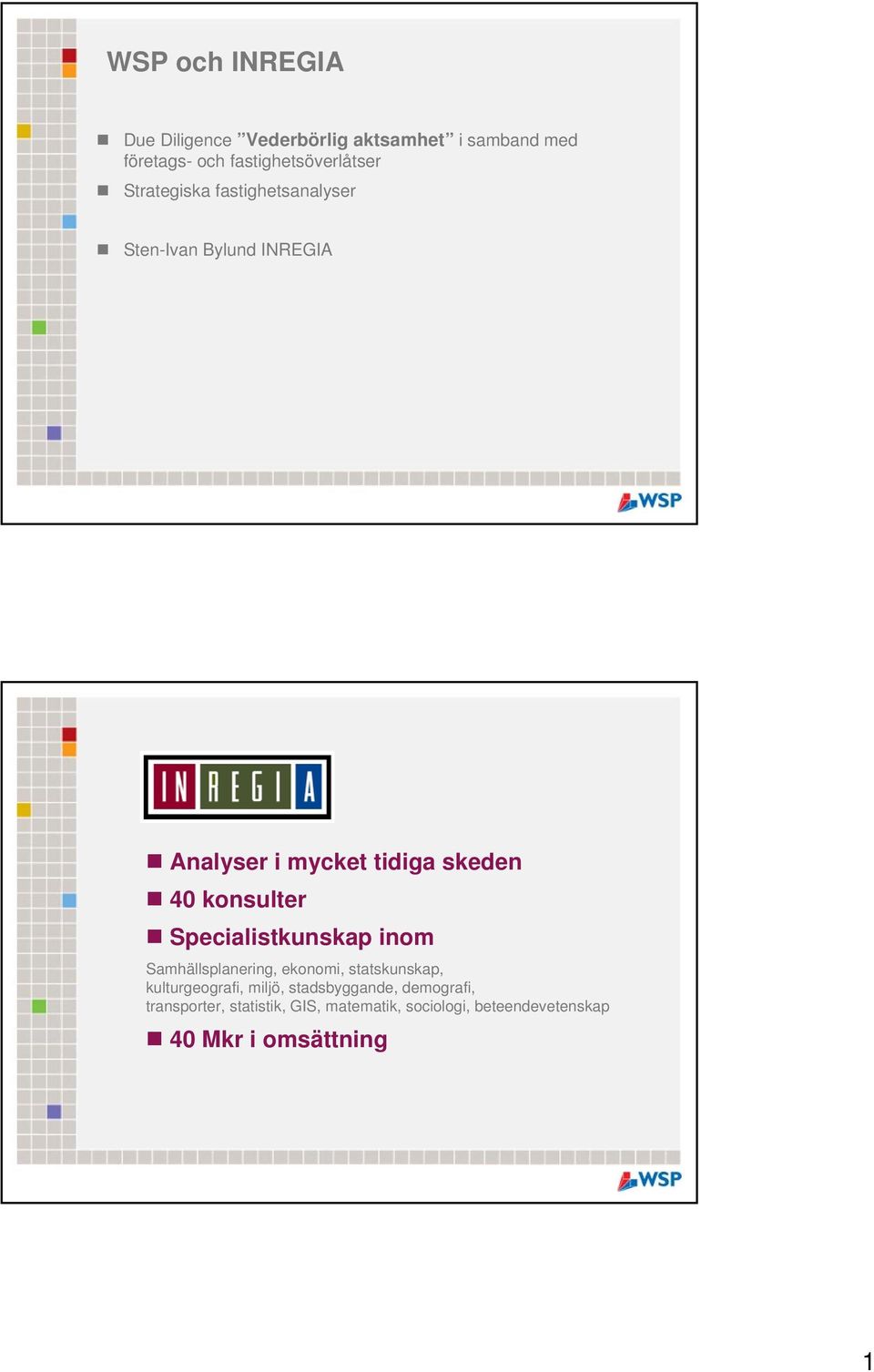 Specialistkunskap inom Samhällsplanering, ekonomi, statskunskap, kulturgeografi, miljö,