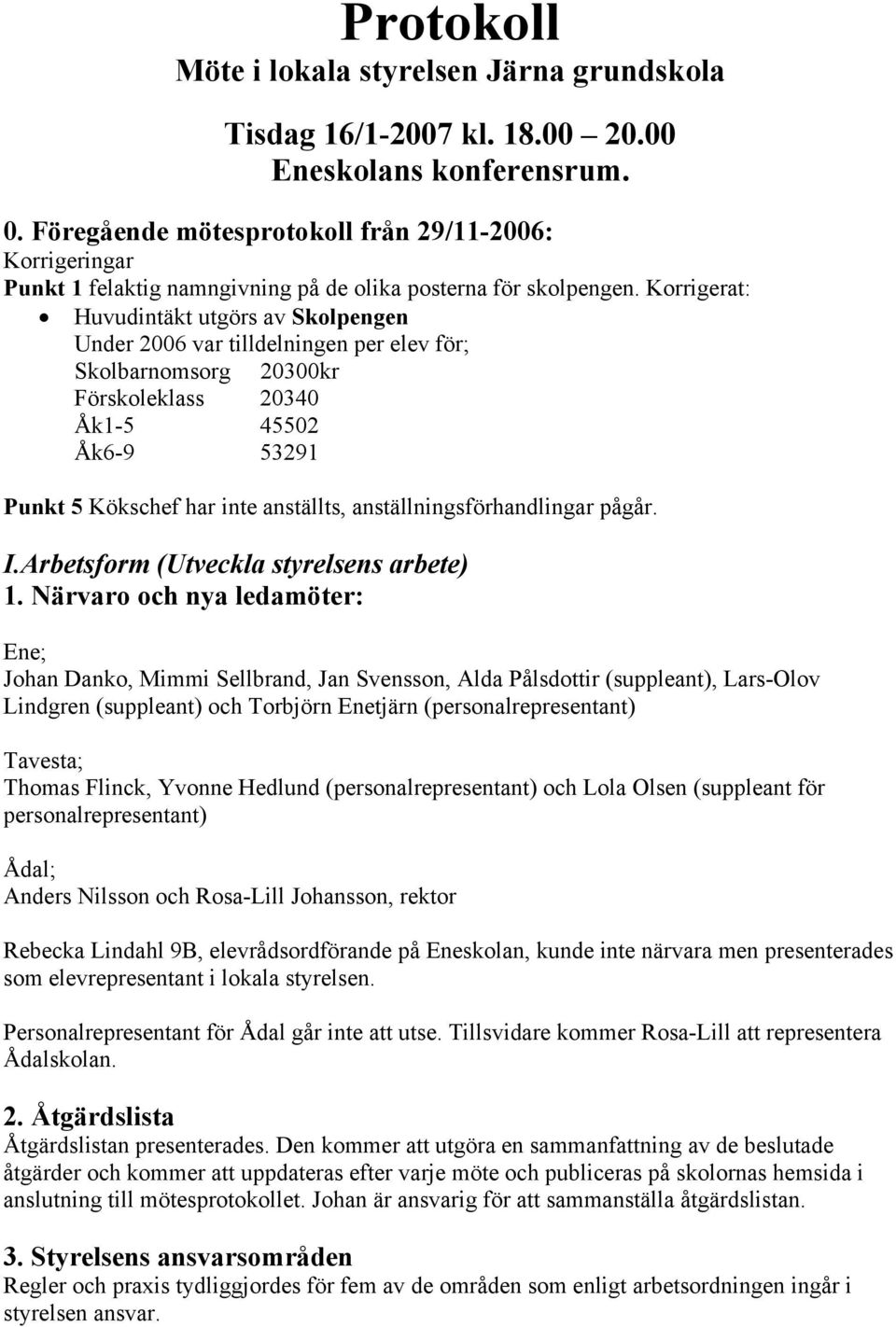 Protokoll Möte i lokala styrelsen Järna grundskola - PDF Gratis ...