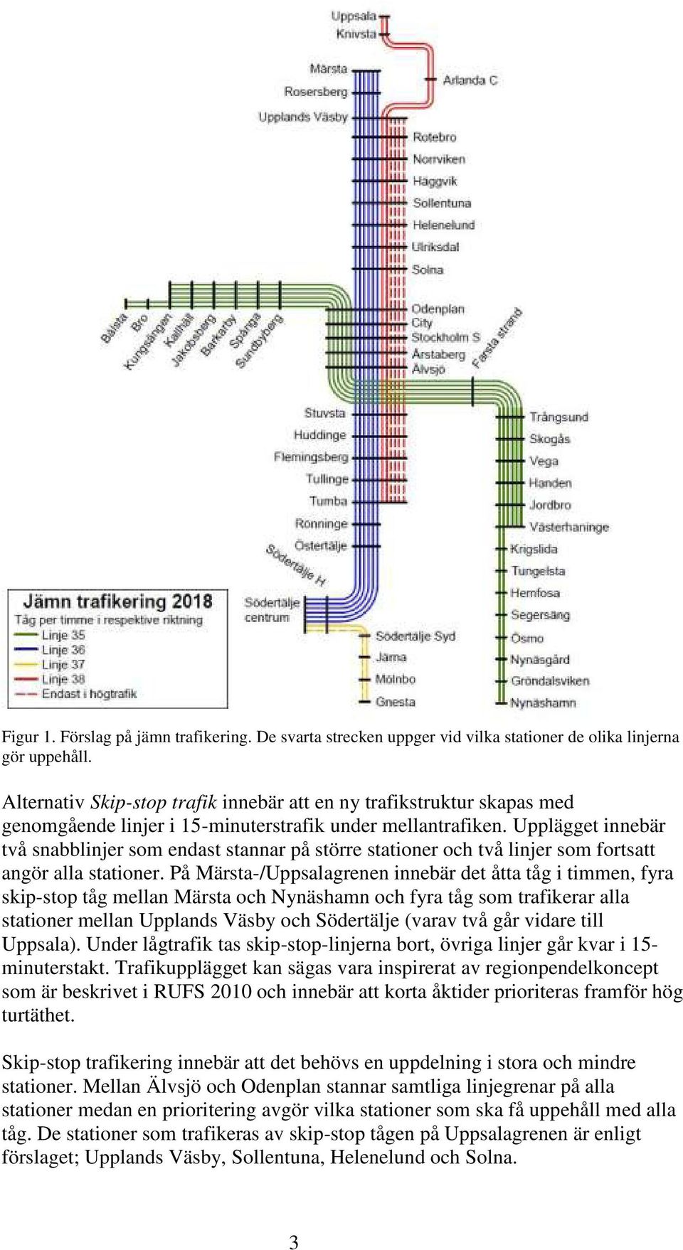 Upplägget innebär två snabblinjer som endast stannar på större stationer och två linjer som fortsatt angör alla stationer.