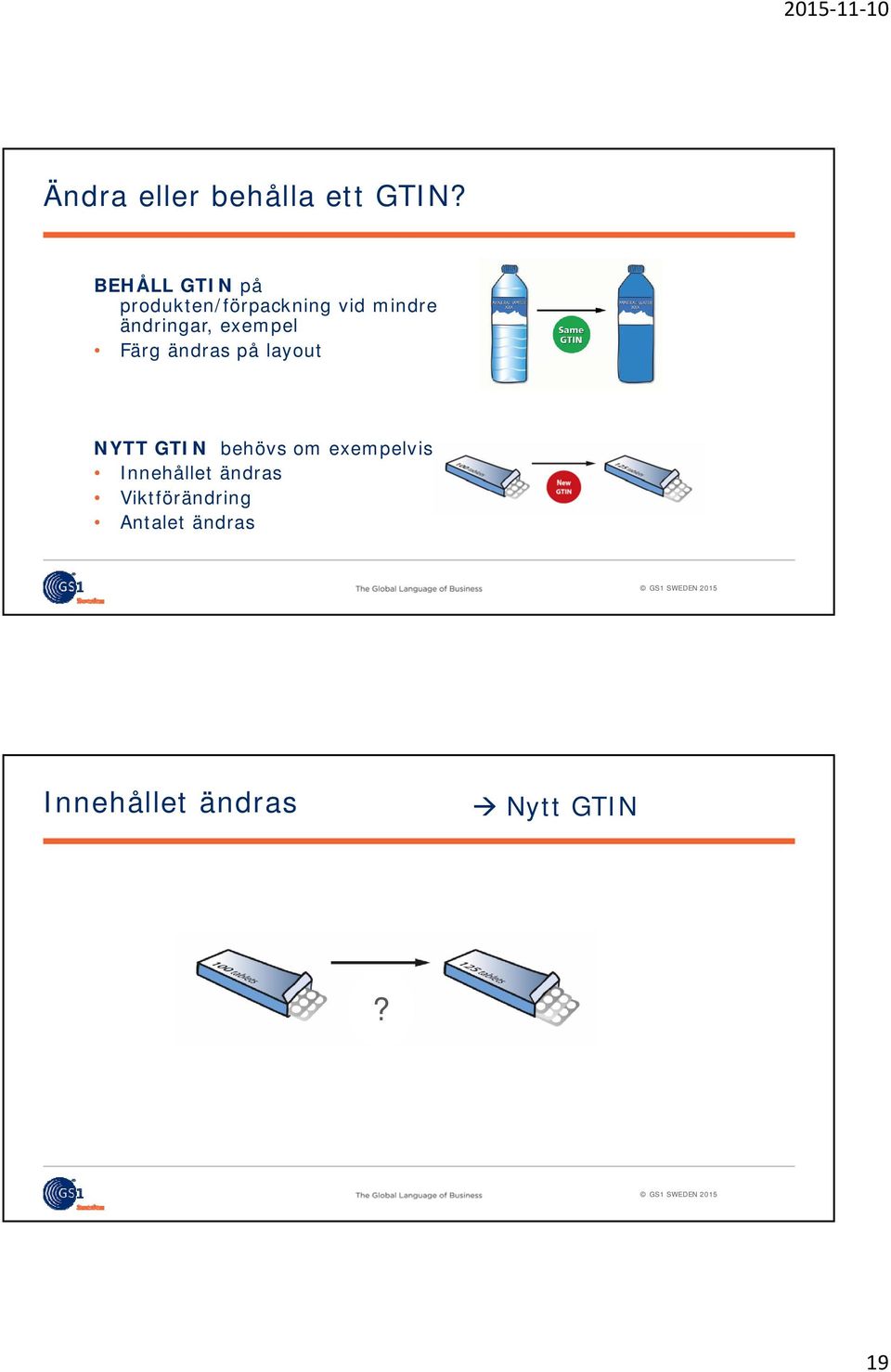 ändringar, exempel Färg ändras på layout NYTT GTIN behövs