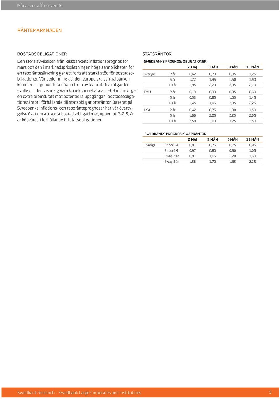 Vår bedömning att den europeiska centralbanken kommer att genomföra någon form av kvantitativa åtgärder skulle om den visar sig vara korrekt, innebära att ECB indirekt ger en extra bromskraft mot