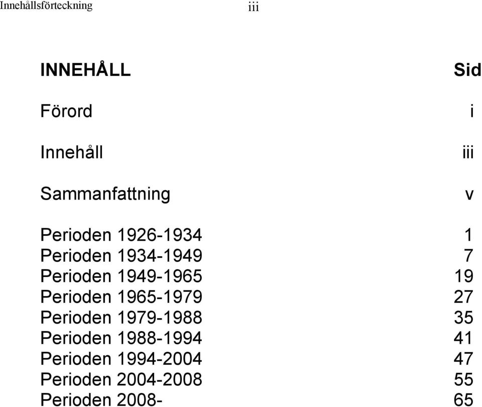 1949-1965 19 Perioden 1965-1979 27 Perioden 1979-1988 35 Perioden