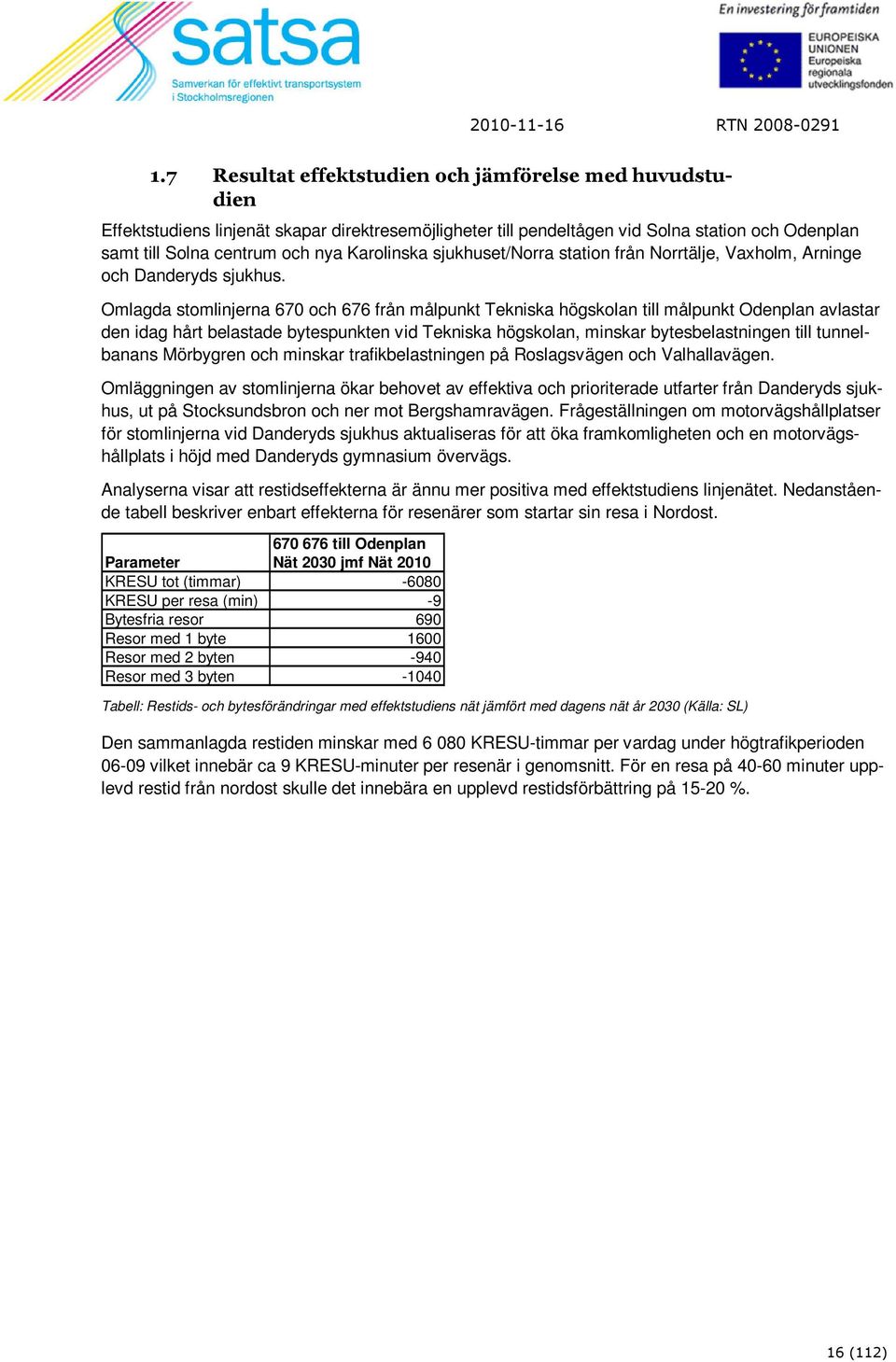 Omlagda stomlinjerna 670 och 676 från målpunkt Tekniska högskolan till målpunkt Odenplan avlastar den idag hårt belastade bytespunkten vid Tekniska högskolan, minskar bytesbelastningen till