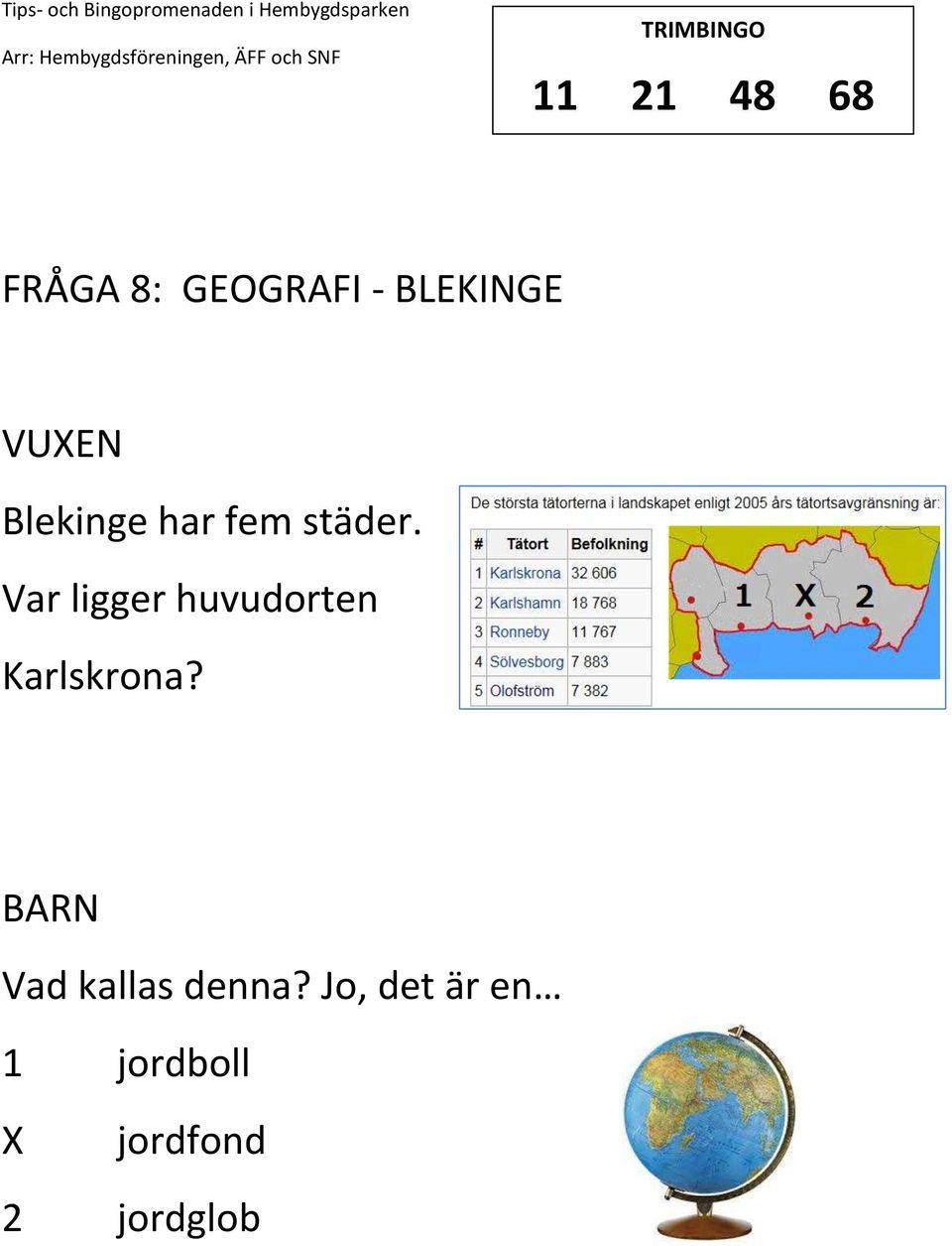 Var ligger huvudorten Karlskrona?