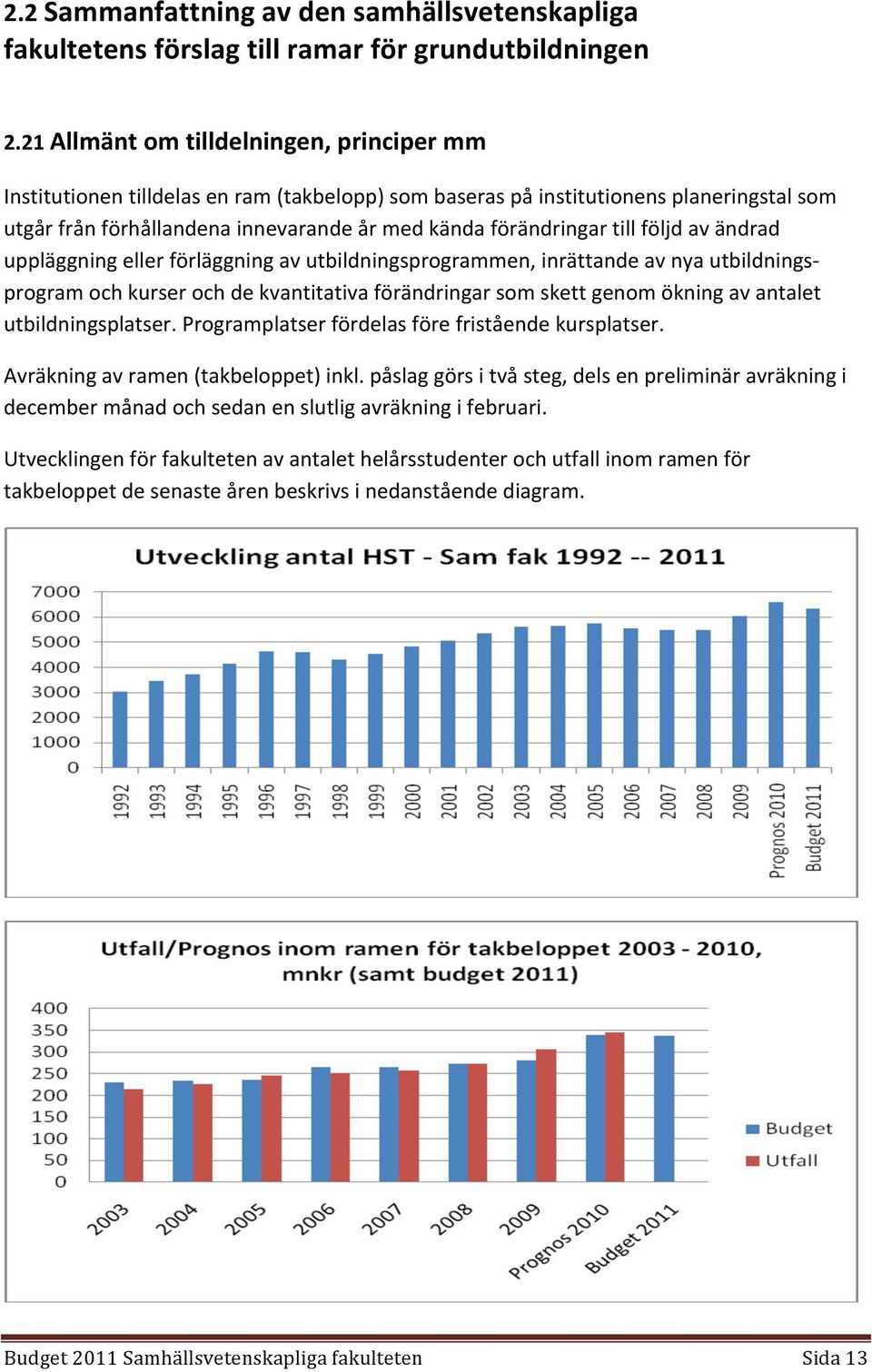 till följd av ändrad uppläggning eller förläggning av utbildningsprogrammen, inrättande av nya utbildnings- program och kurser och de kvantitativa förändringar som skett genom ökning av antalet