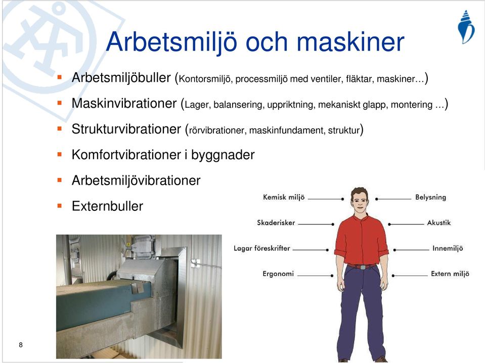 uppriktning, mekaniskt glapp, montering ) Strukturvibrationer (rörvibrationer,