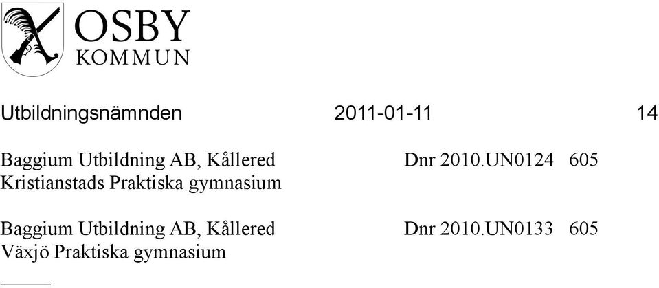 UN0124 605 Kristianstads Praktiska gymnasium