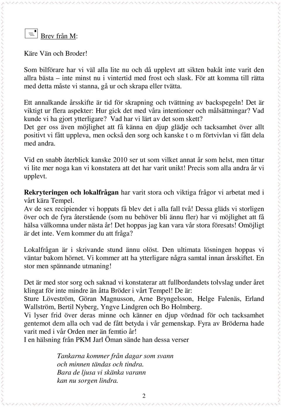 Det är viktigt ur flera aspekter: Hur gick det med våra intentioner och målsättningar? Vad kunde vi ha gjort ytterligare? Vad har vi lärt av det som skett?